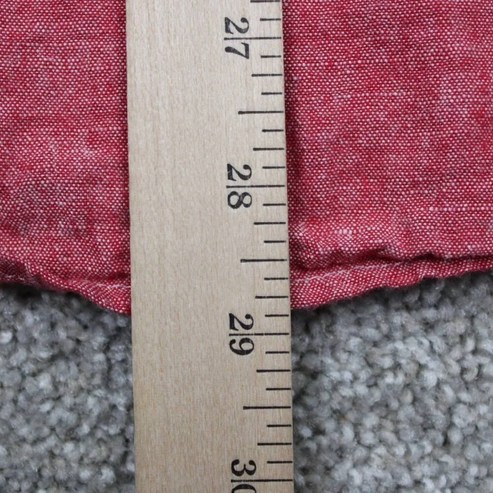 Banana Republic Linen Slim Fit Shirt Adult Large Red Linen/Cotton Blend‎ L/S